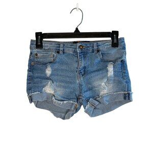 Lucky Brand Women's shorts size 14 distressed cuffed hem denim jean